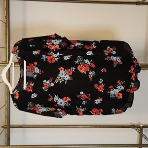 Black floral top, size XXL